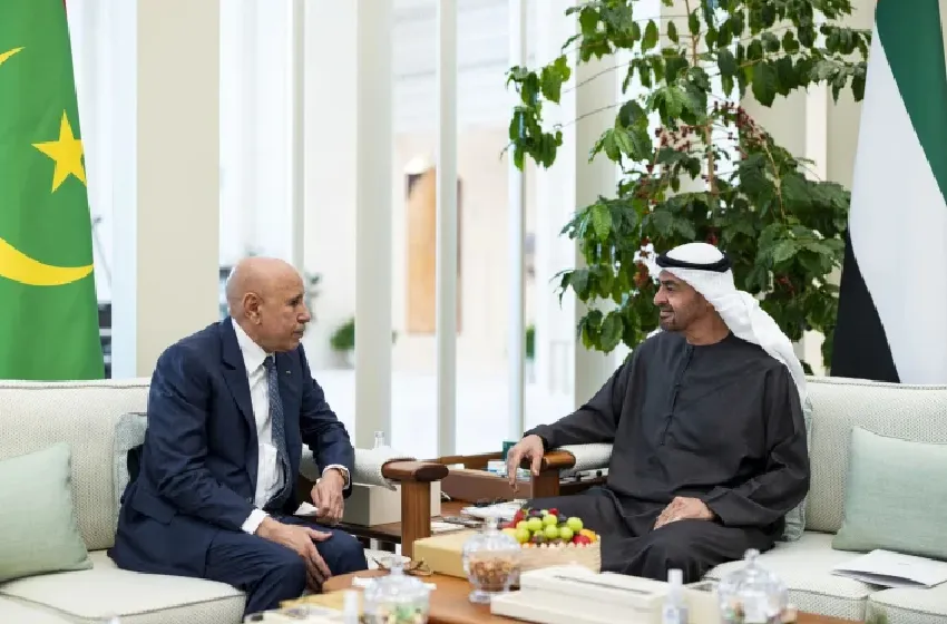 الرئيس الإماراتي ونظيره الموريتاني يبحثان التعاون الثنائي والتطورات بمنطقة الشرق الأوسط
