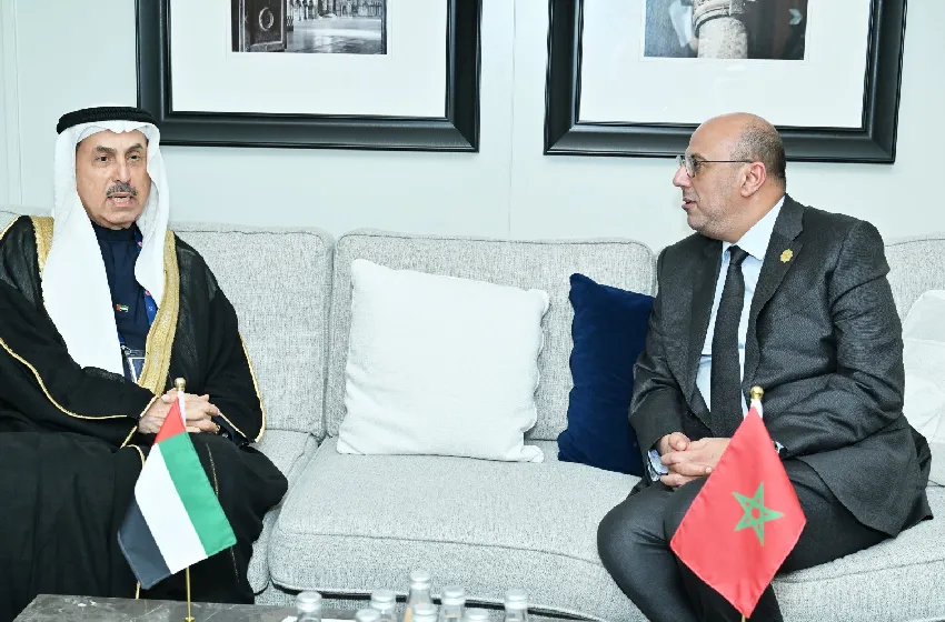 الارتقاء بالتعاون البرلماني الثنائي محور مباحثات السيد ولد الرشيد مع رئيس المجلس الوطني الاتحادي بدولة الإمارات العربية المتحدة