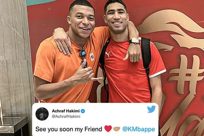 أشرف حكيمي يوجه رسالة لمبابي قبل نصف نهائي كأس العالم 2022