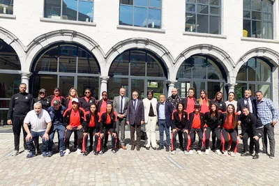 استقبال فريق مدينة العيون لكرة القدم النسوية ببرلمان بروكسيل