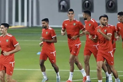 المنتخب المغربي يخوض آخر حصة تدريبية قبل مواجهة البرتغال
