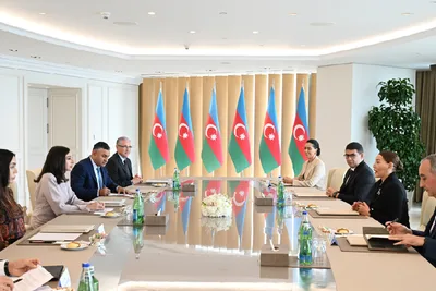 صاحبة السمو الملكي الأميرة للا حسناء تلتقي بباكو فخامة السيدة مهريبان علييفا السيدة الأولى لجمهورية أذربيجان ورئيسة مؤسسة حيدر علييف