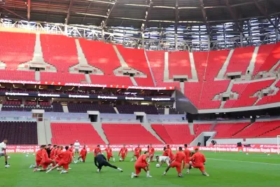 مباراة المغرب النيجر: حصة تدريبية للأسود في ملعب مولاي عبد الله