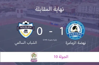 البطولة الوطنية الاحترافية: نهضة الزمامرة يتغلب على ضيفه الشباب السالمي