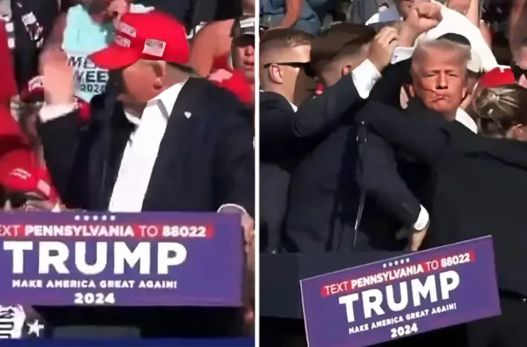 إجلاء دونالد ترامب من تجمع انتخابي بولاية بنسلفانيا بعد سماع دوي إطلاق نار