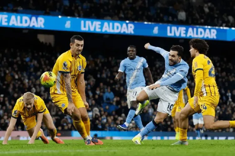 الدوري الإنجليزي.. مانشستر سيتي يتعثر مجددا بالتعادل على أرضه أمام برايتون (1-1)