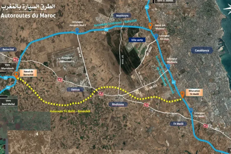 انطلاق أشغال إنجاز الطريق السيار تيط مليل – برشيد