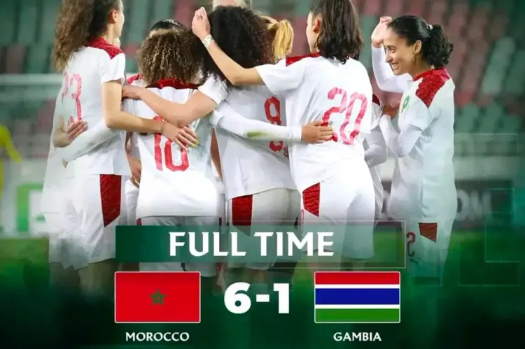 فوز المنتخب الوطني المغربي النسوي بسداسية على غامبيا