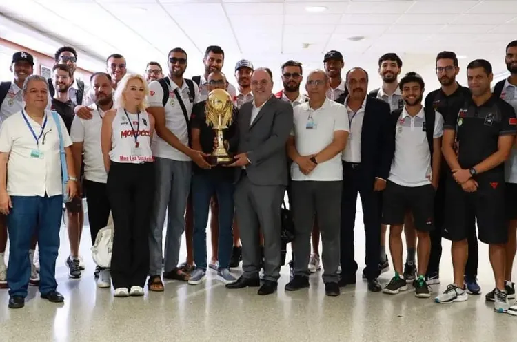 حفل استقبال على شرف المنتخب المغربي لكرة السلة الفائز بكأس افريقيا للاعبين المحليين