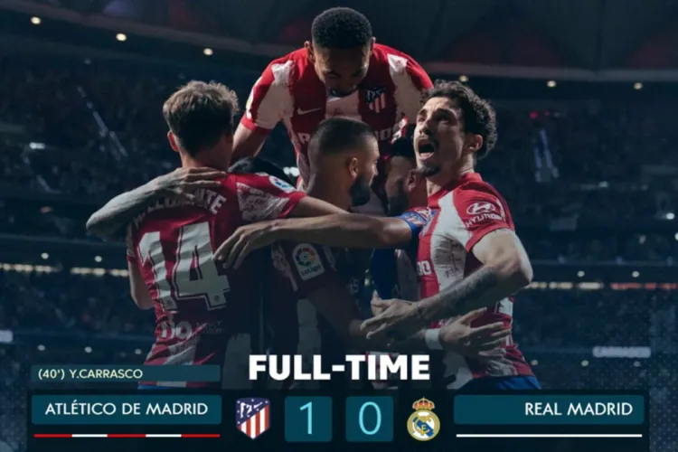 نادي أتلتيكو مدريد يحسم الدربي أمام ريال مدريد (1-0) ويقترب من دوري الابطال