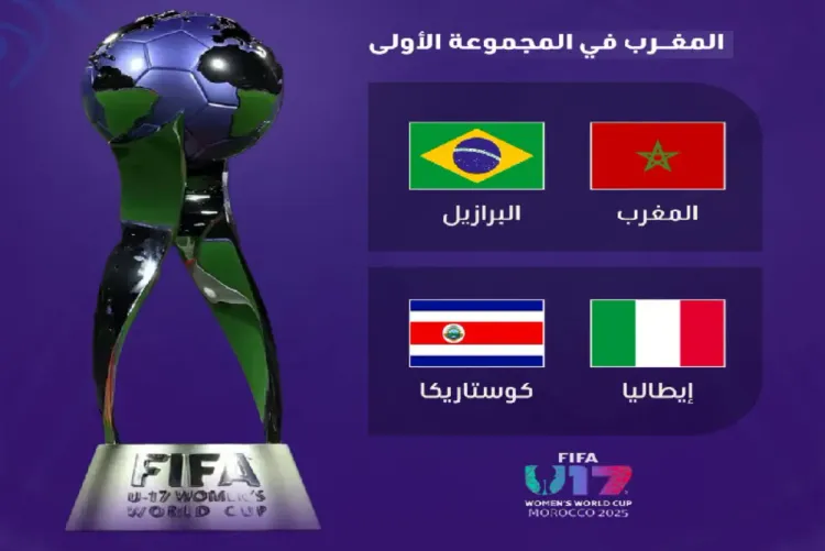 كأس العالم لكرة القدم للسيدات لأقل من 17 سنة (المغرب 2025).. المنتخب الوطني في المجموعة الأولى إلى جانب البرازيل وإيطاليا وكوستاريكا