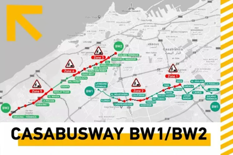 تقدم كبير لأشغال تهيئة خطي كازاباصواي BW1 و BW2