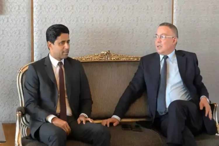 ناصر الخليفي يلتقي فوزي لقجع في زيارة تضامنية إلى المغرب