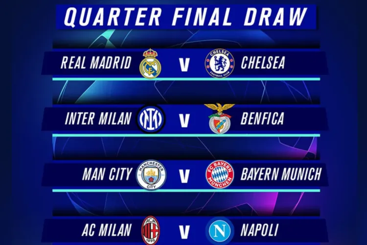 دوري أبطال أوروبا: نتائج قرعة الدورين الربع والنصف النهائي