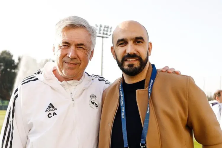 ريال مدريد ينشر على صفحته الرسمية صورة لقاء أنشيلوتي ووليد الركراكي