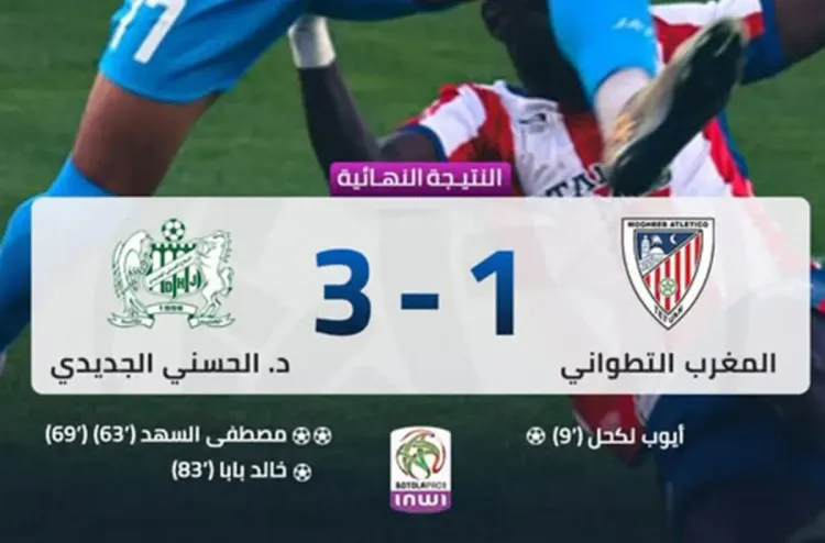 البطولة الاحترافية "إنوي" للقسم الأول (الدورة الـ22).. المغرب التطواني ينهزم أمام ضيفه الدفاع الحسني الجديدي (3-1)
