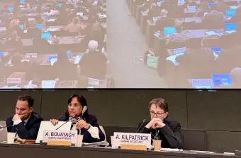 Les mutations profondes d'aujourd'hui mettent à l'épreuve les fondements du droit international des droits de l’homme (Mme Bouayach)