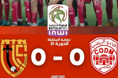 Botola Pro D1 "Inwi" (21e journée) : le COD Meknès et l’Union Touarga se neutralisent (0-0)