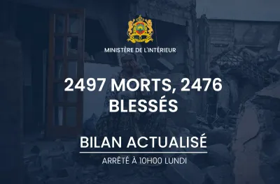 Séisme d'Al Haouz : 2497 morts et 2476 blessés