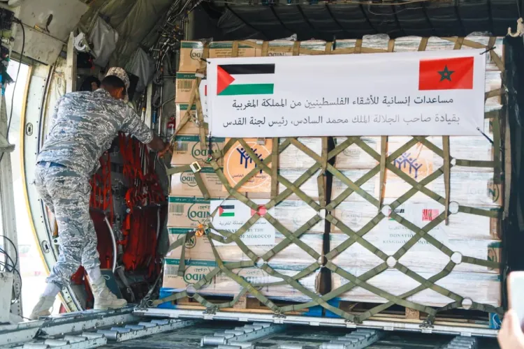 Entrée à Gaza d'une grande partie des aides humanitaires envoyées sur Hautes Instructions de SM le Roi aux populations palestiniennes