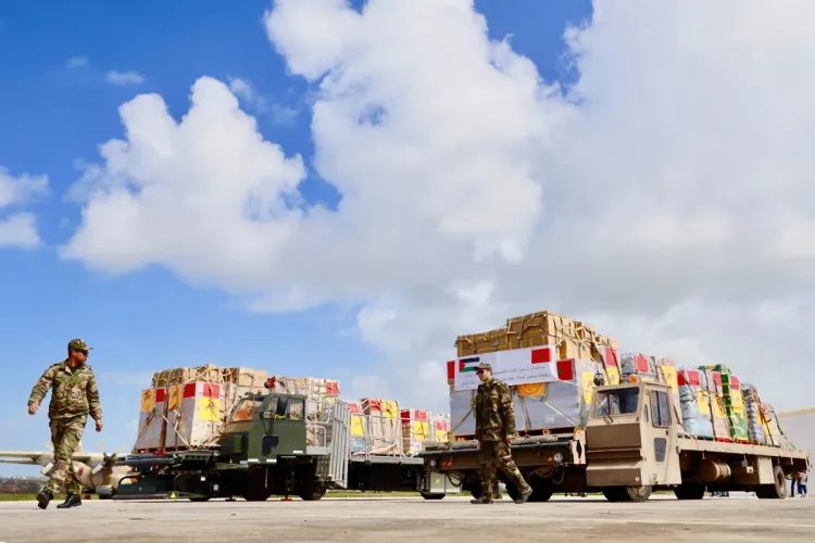 Maroc Aide humanitaire destinée à la population de Gaza et d’Al Qods