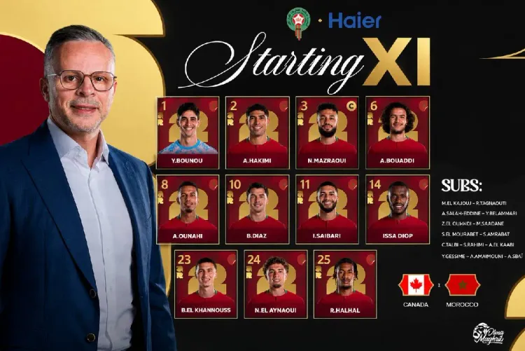 Mondial-2026 (8ès finale): Composition du Maroc face au Canada