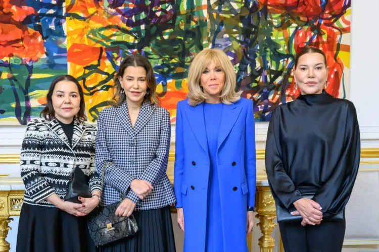 es Princesses Lalla Meryem, Lalla Asmae et Lalla Hasnaa reçues à déjeuner au Palais de l’Elysée, à l’invitation de Madame Brigitte Macron